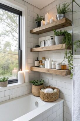floating bathroom shelves