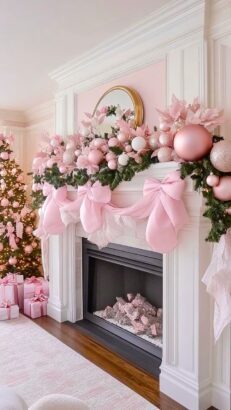 blush pink and gold holiday decorating ideas