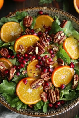Festive Orange, Arugula, and Walnut Salad