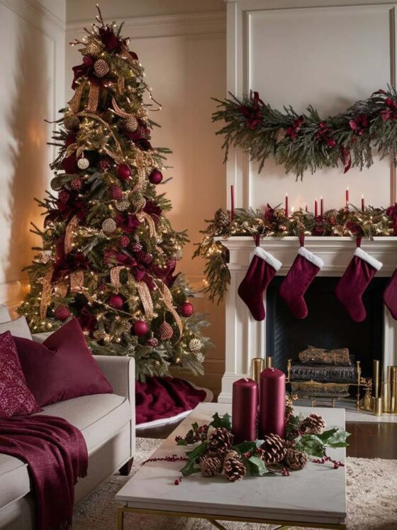 Burgundy Christmas Decor — A Touch of Warm Luxury for the Holidays