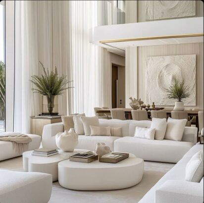 modern white living room