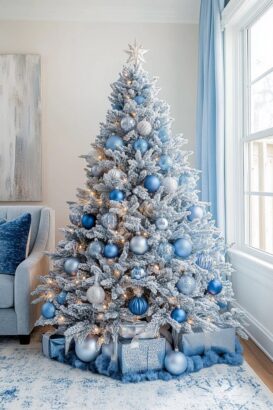 Classy Blue and Silver Christmas Decor Ideas for a Glamorous Holiday Home