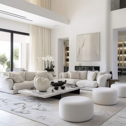 white minimalist living room