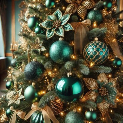 emerald green gold decor xstmas