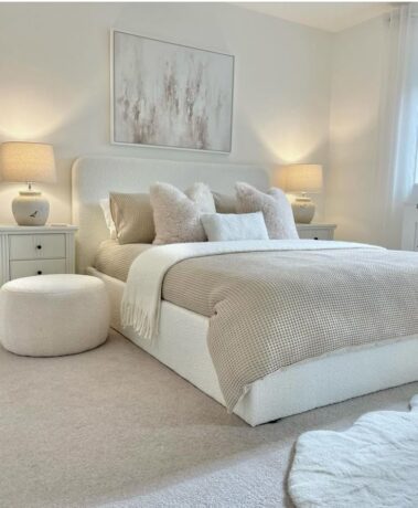 calm tidy bedroom neutral aesthetic
