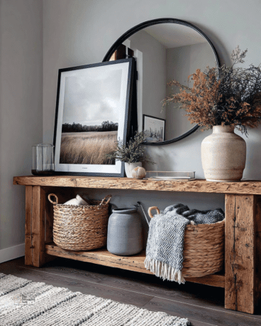 neutral woven basket interior