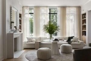 Cozy minimalist living room with natural light.